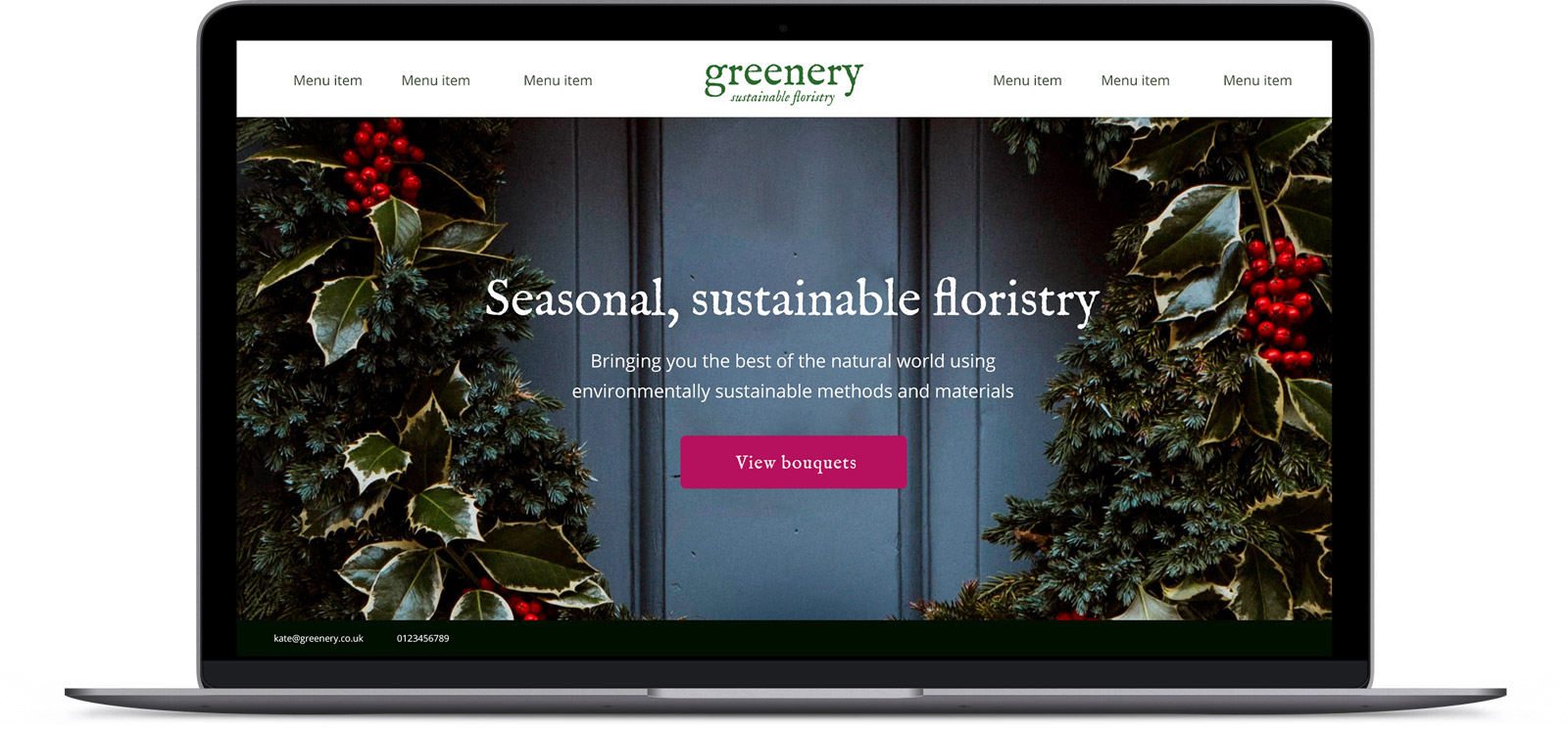 Greenery website mockup